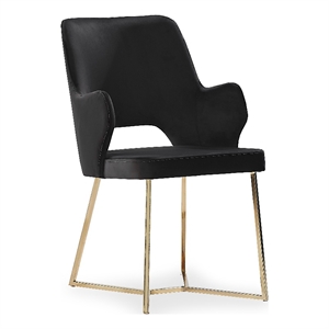 Furniture of America Glanz Fabric Open-Back Accent Chairs in Black (Set of 2)