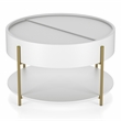 Furniture of America Haft Wood Coffee Table with Hidden Storage in White