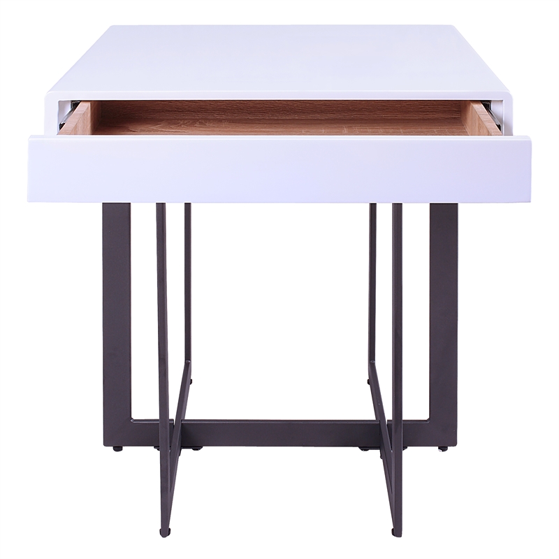 Furniture of America Vasket Contemporary Metal 2-Piece Coffee Table Set in White
