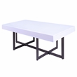 Furniture of America Vasket Contemporary Metal 2-Piece Coffee Table Set in White