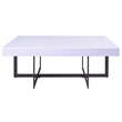 Furniture of America Vasket Contemporary Metal 2-Piece Coffee Table Set in White