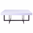 Furniture of America Vasket Contemporary Metal 2-Drawer Coffee Table in White
