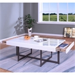 Furniture of America Vasket Contemporary Metal 2-Drawer Coffee Table in White