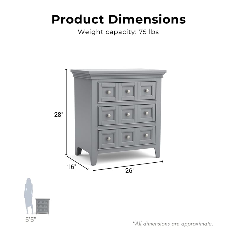 Furniture of America Ender Transitional Wood Nightstand with USB Port in Gray