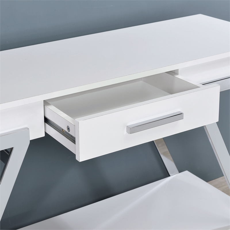 Furniture of America Becti Contemporary Wood 1-Drawer Sofa Table in White