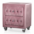 FOA Gijit 5pc Pink Fabric Bedroom Set - Full + 2 Nightstands + Dresser + Mirror