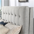 Furniture of America Macki Mid-century Modern Fabric Tufted King Bed in Gray