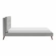 Furniture of America Macki Mid-century Modern Fabric Tufted Queen Bed in Gray