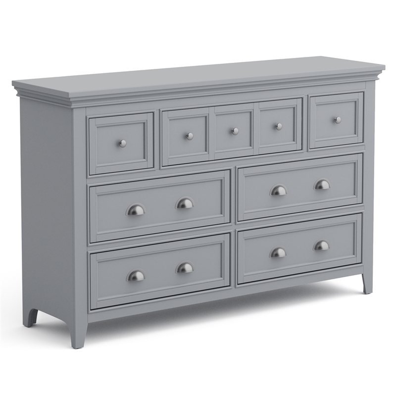 Furniture of America Ender Transitional Wood 7-Drawer Gray Dresser and Care Kit