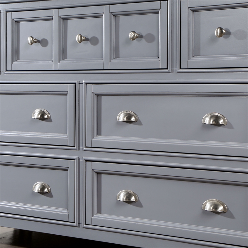 Furniture of America Ender Transitional Wood 7-Drawer Gray Dresser and Care Kit