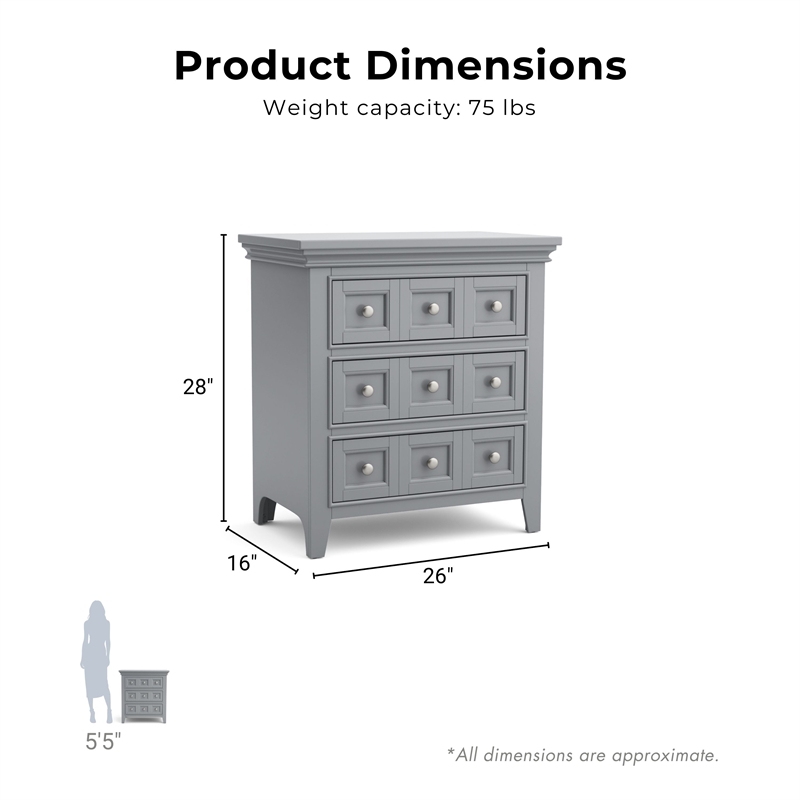 Furniture of America Ender Wood Gray Nightstand with USB and Care Kit