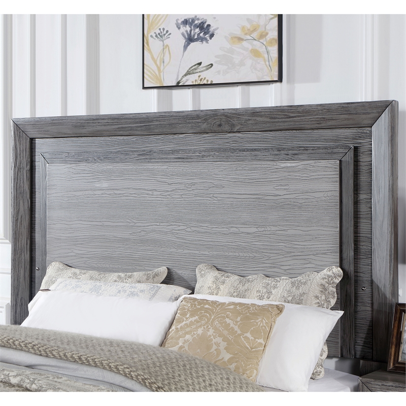 Furniture of America Iden 3pc Gray Wood Bedroom Set - Queen + 2 Nightstands