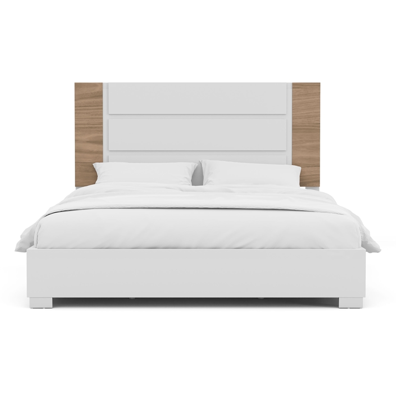 Furniture of America Erla Wood Panel California King Bed in White and Natural