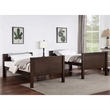 Furniture of America Tam Transitional Wood Twin over Twin Bunk Bed in Walnut