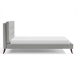 Furniture of America Macki Mid-Century Modern Fabric Tufted Full Bed in Gray