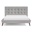 Furniture of America Macki Mid-Century Modern Fabric Tufted Full Bed in Gray