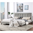 Furniture of America Macki Mid-Century Modern Fabric Tufted Full Bed in Gray