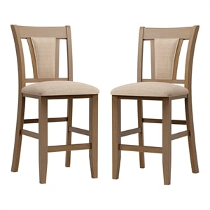 Furniture of America Arena Wood Counter Stool in Natural (Set of 2)