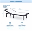 Furniture of America Virya Metal Black Single Motor Queen Adjustable Bed