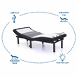 Furniture of America Virya Metal Black 3 Motor Twin XL Adjustable Bed