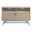 Furniture Of America Haft Wood Multi-Storage Console in Tanned Pink and Black