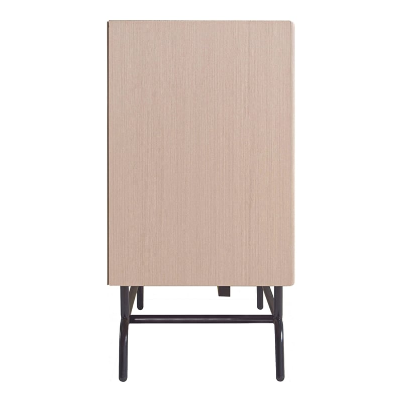 Furniture Of America Haft Wood Multi-Storage Console in Tanned Pink and Black