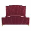 Furniture of America Glanz Glam Fabric Tufted California King Bed in Red
