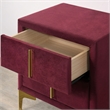 Furniture of America Glanz Glam Fabric Upholstered Nightstand in Red