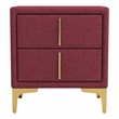 Furniture of America Glanz Glam Fabric Upholstered Nightstand in Red