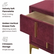 Furniture of America Glanz Glam Fabric Upholstered Nightstand in Red