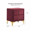 Furniture of America Glanz Glam Fabric Upholstered Nightstand in Red