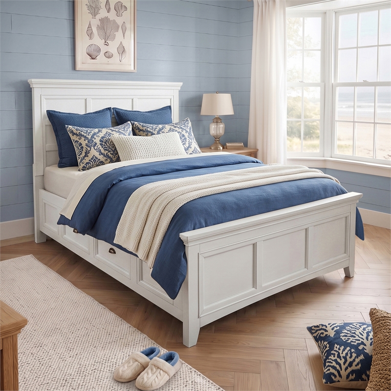 Furniture of America Ender Transitional Wood 2-Drawer Full Bed in White