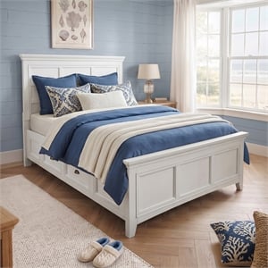 Furniture of America Ender Transitional Wood 2-Drawer Full Bed in White