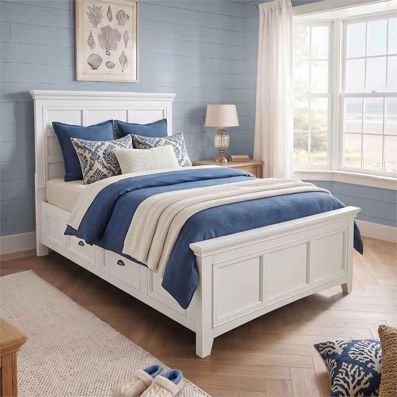 Furniture of America Ender Transitional Wood 2-Drawer Twin Bed in White