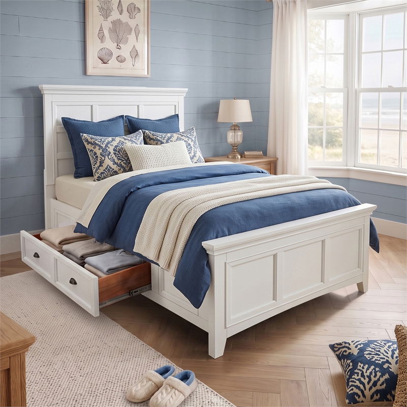 Furniture of America Ender Transitional Wood 2-Drawer Twin Bed in White
