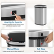 Furniture of America Rena Modern Stainless Steel Kitchen Trash Can in Silver