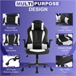 Furniture of America Spel Faux Leather & Metal Gaming Desk Chair in Black