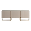 Furniture of America Haft Modern Wood 3-Cabinet TV Stand in Light Taupe