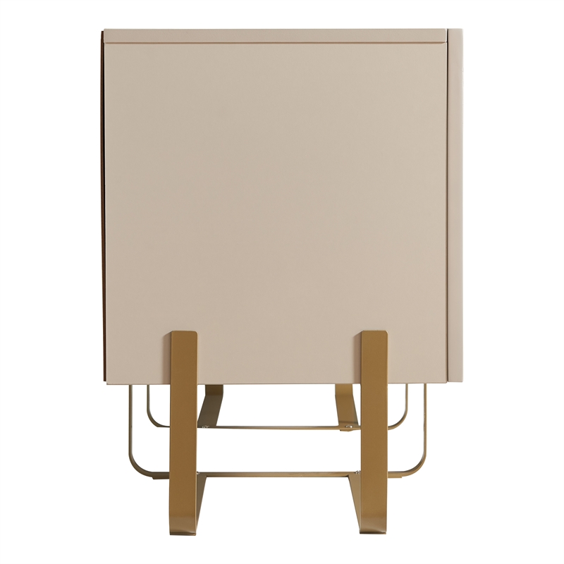 Furniture of America Haft Modern Wood 3-Cabinet TV Stand in Light Taupe