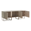 Furniture of America Haft Modern Wood 3-Cabinet TV Stand in Light Taupe