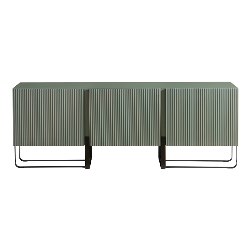Furniture of America Haft Modern Wood 3-Cabinet TV Stand in Sage Green