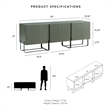 Furniture of America Haft Modern Wood 3-Cabinet TV Stand in Sage Green