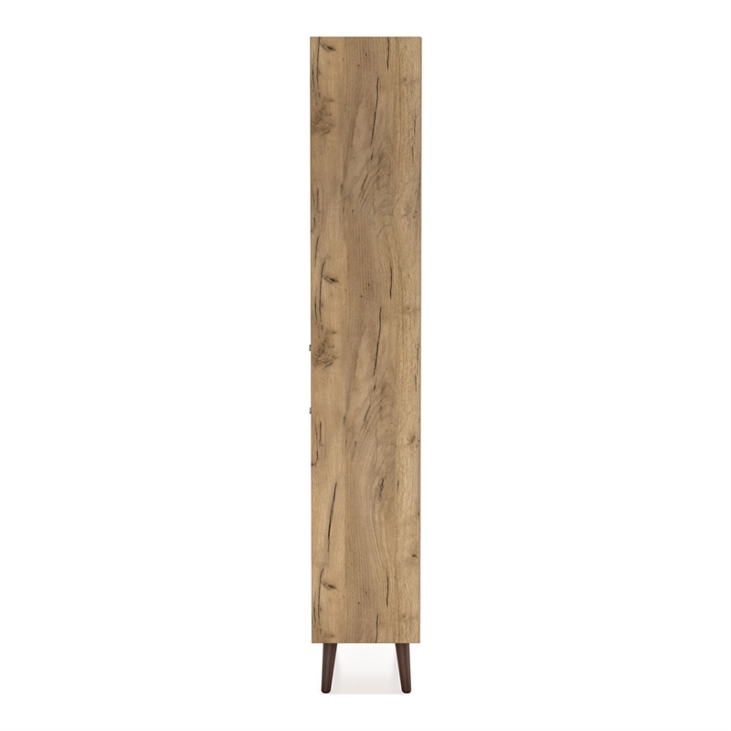 Furniture of America Finn Mid-Century Modern Wood 2-Drawer Bookcase in Light Oak