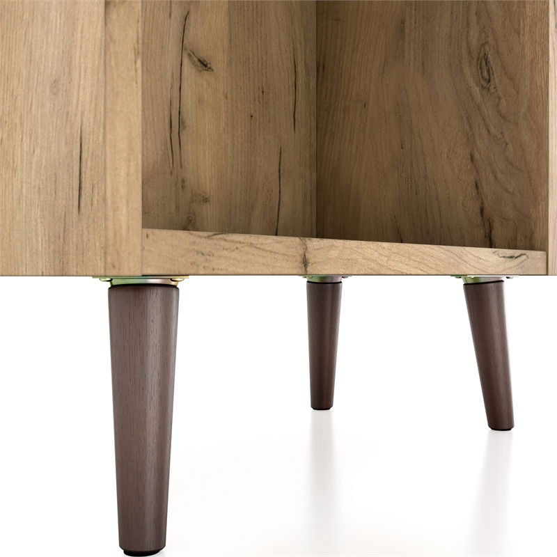 Furniture of America Finn Mid-Century Modern Wood 2-Drawer Bookcase in Light Oak
