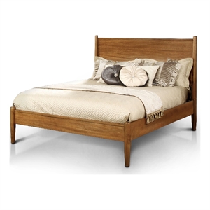 FOA Belkor Solid Wood Full Platform Bed with 8&quot Memory Foam Mattress in Oak
