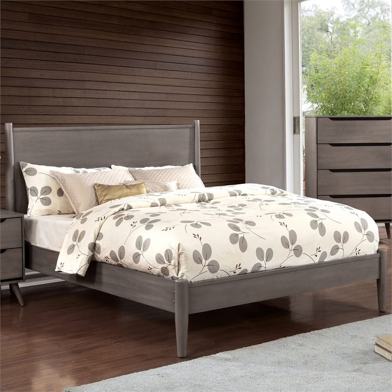 FOA Belkor Solid Wood Full Platform Bed with 8