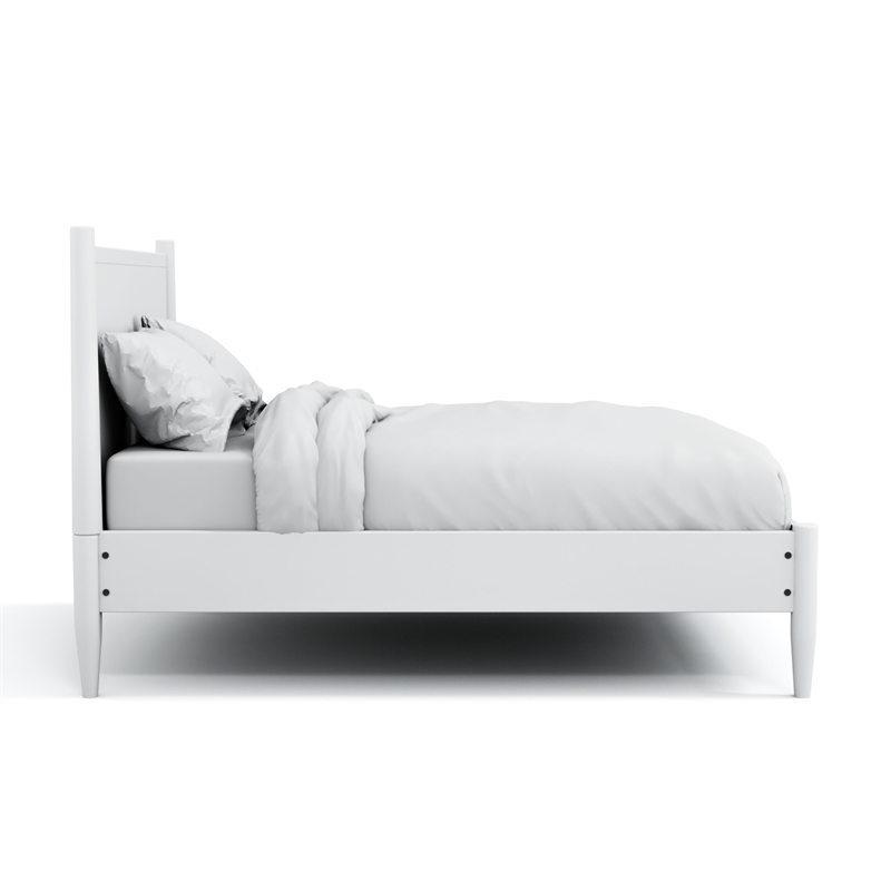 FOA Belkor Solid Wood White King Platform Bed with 10