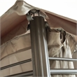 Furniture of America Naj 13' Outdoor Gazebo with  Netting in Brown Fabric