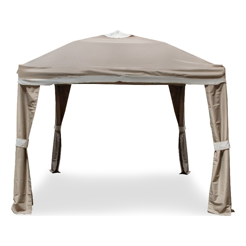 Furniture of America Naj 10' Pop-Up Outdoor Brown Fabric Gazebo with Wind Vent