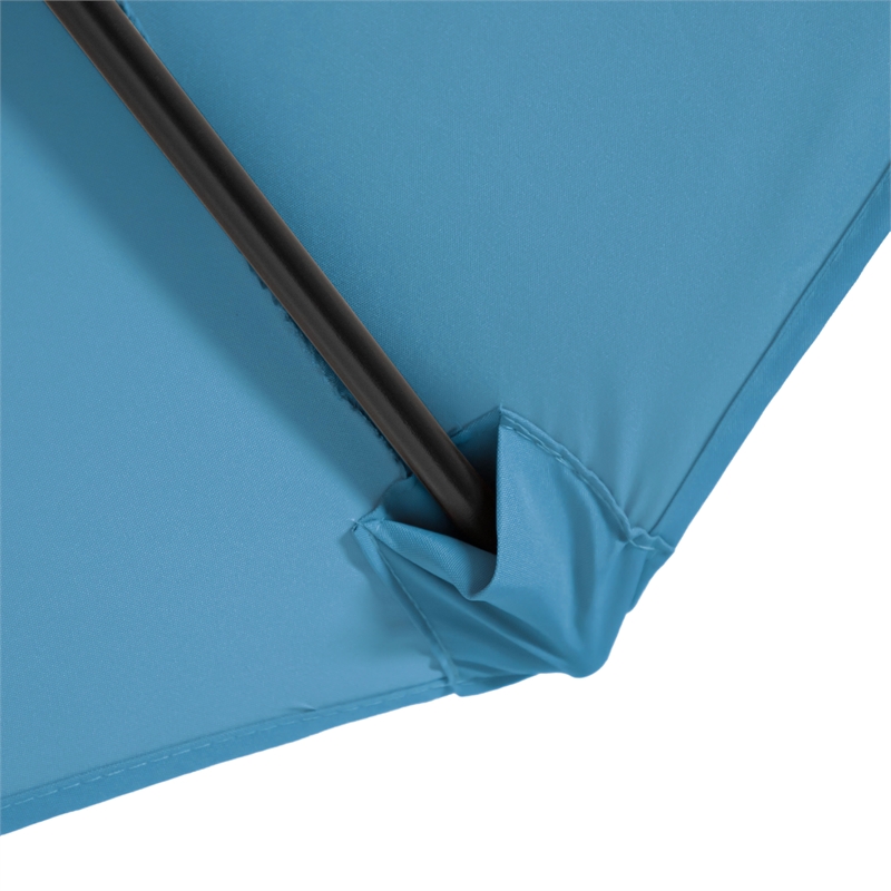 Furniture of America Stor 9' Metal Outdoor Tilting Patio Sherpa Blue Umbrella